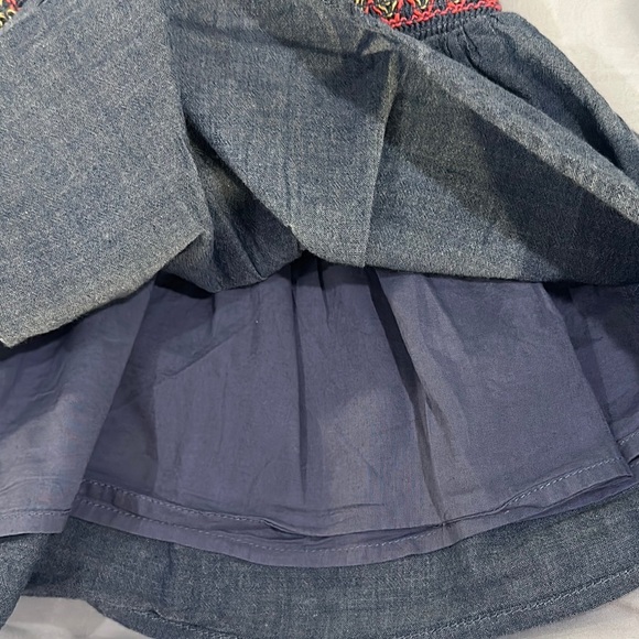 Cat & Jack - Navy Dress with Red Trim and pompom designed soulder straps - Picture 3 of 5